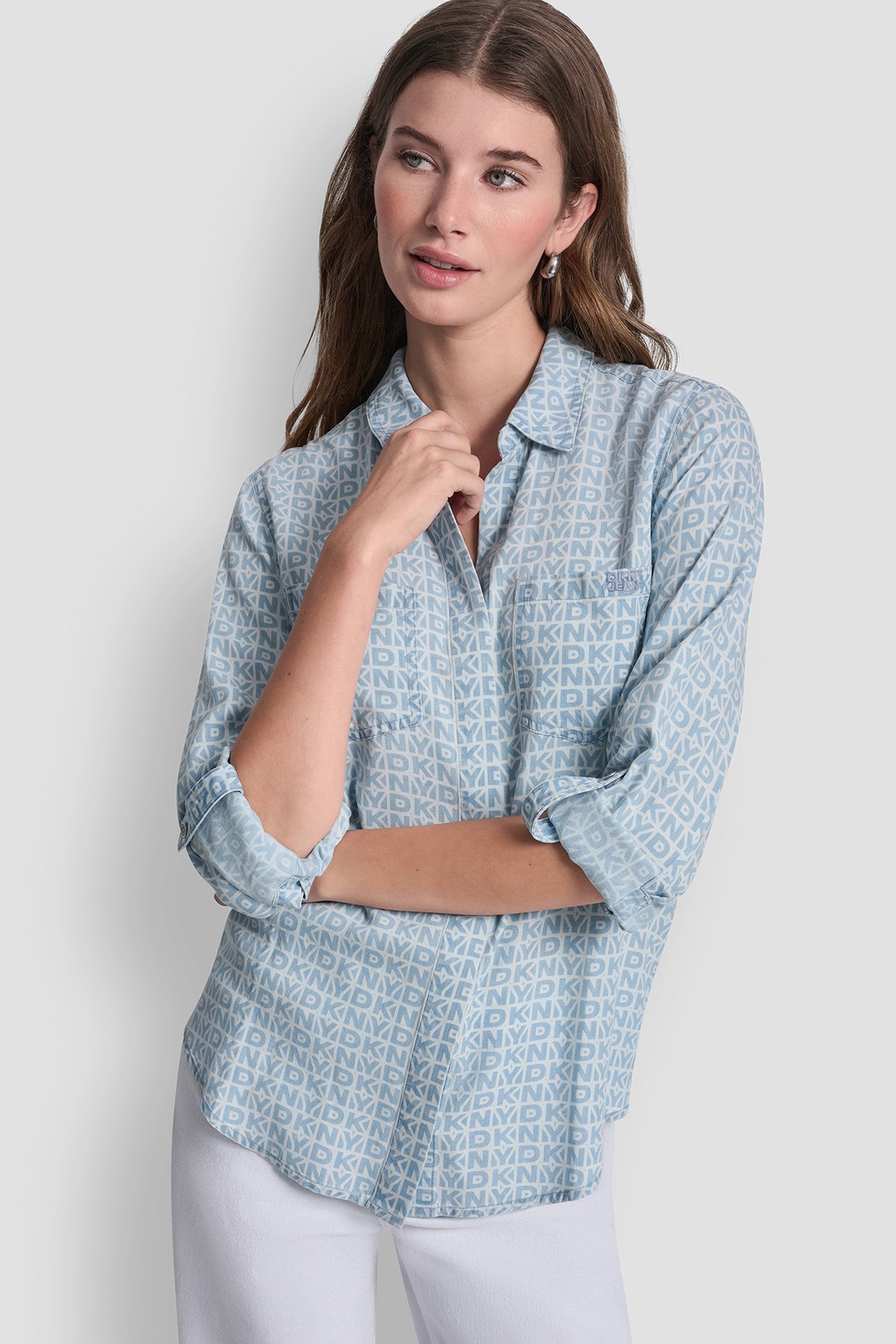 GARMENT DYE  PRINT SHIRT