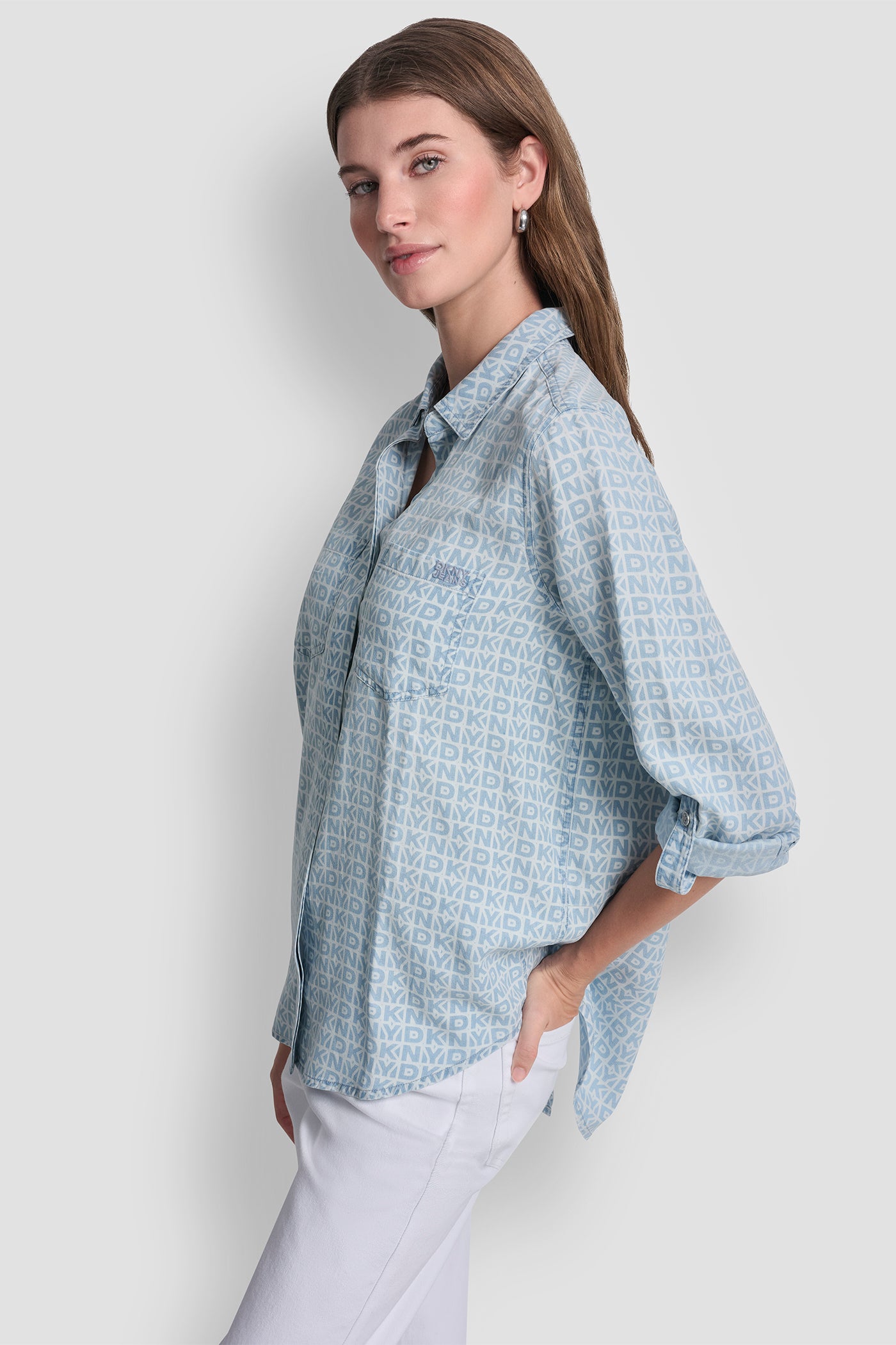 GARMENT DYE  PRINT SHIRT