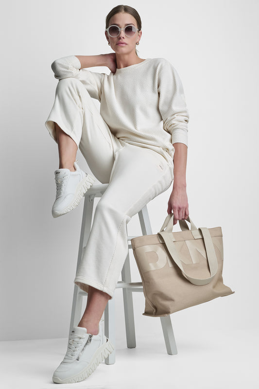 JACQUARD MIX HIGH-RISE PANTS