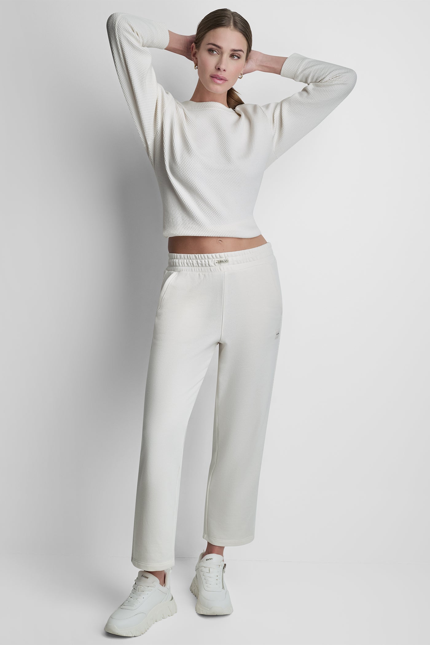 JACQUARD MIX HIGH-RISE PANTS