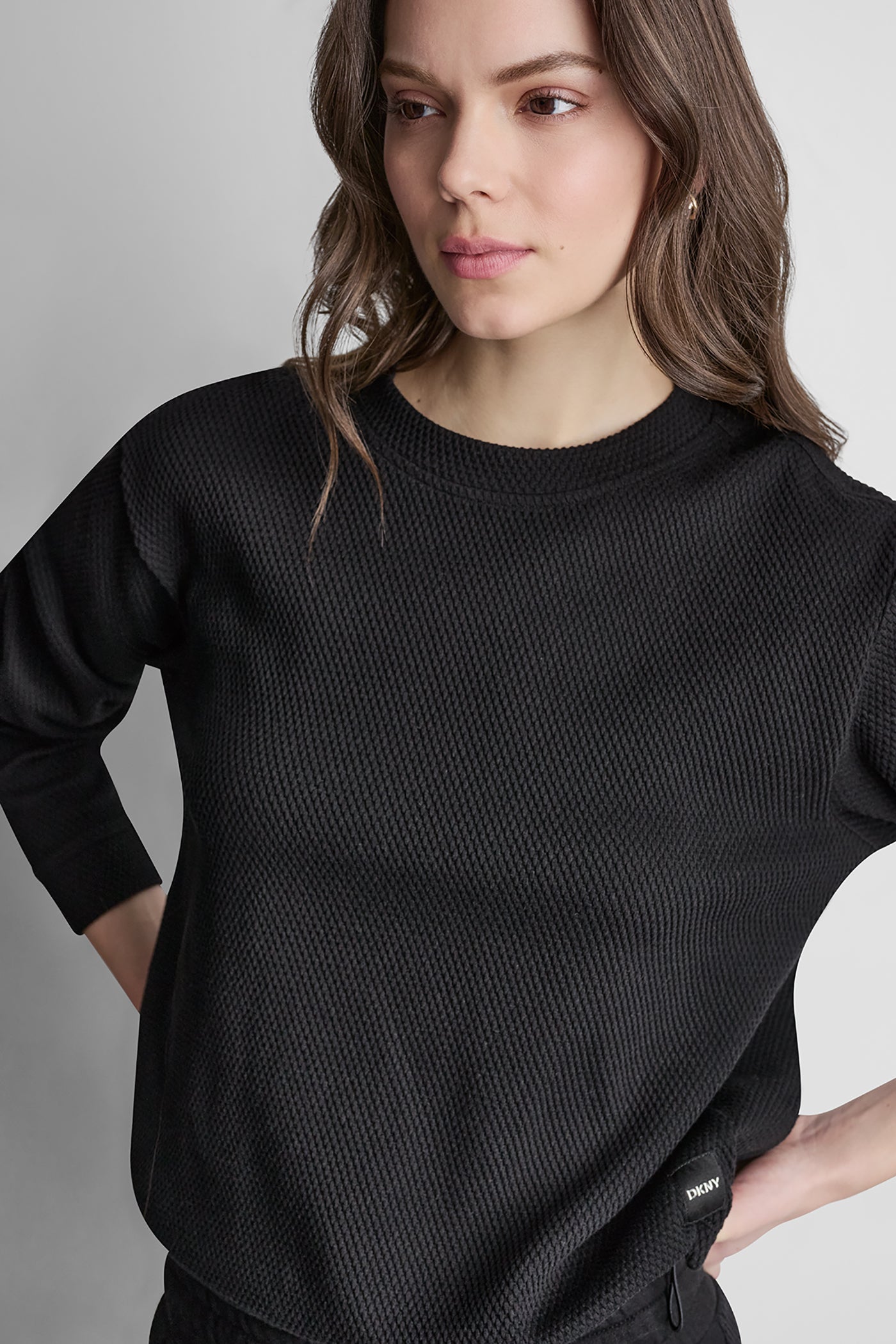 JACQUARD KNIT LONG SLEEVE TOP