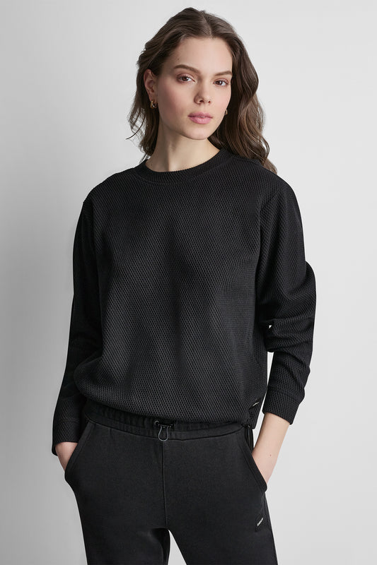JACQUARD KNIT LONG SLEEVE TOP