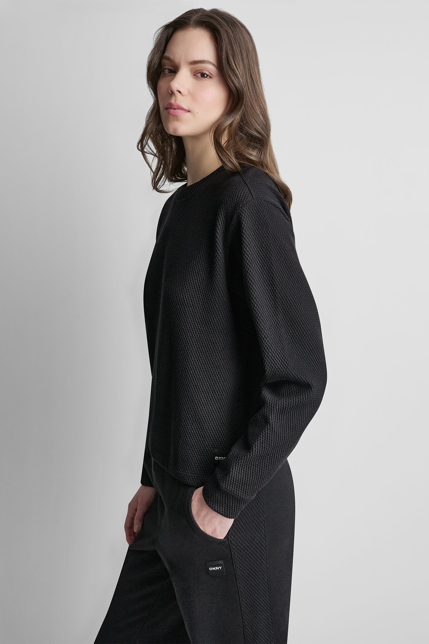 JACQUARD KNIT LONG SLEEVE TOP