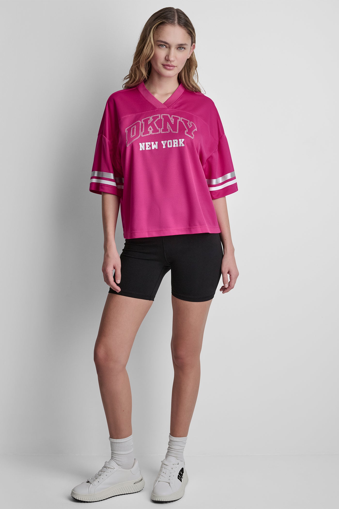 DKNY VARSITY RHINESTONE TOP