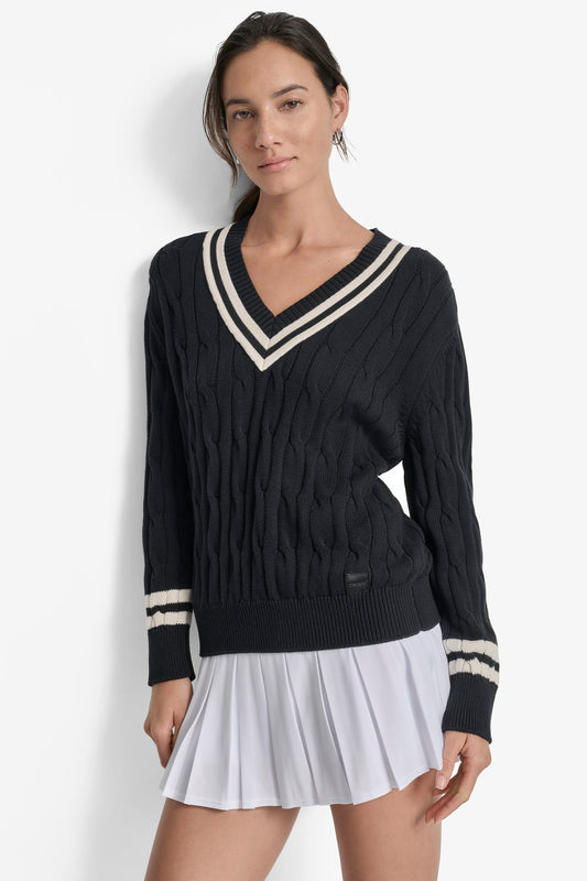 CABLE LONG SLEEVE SWEATER