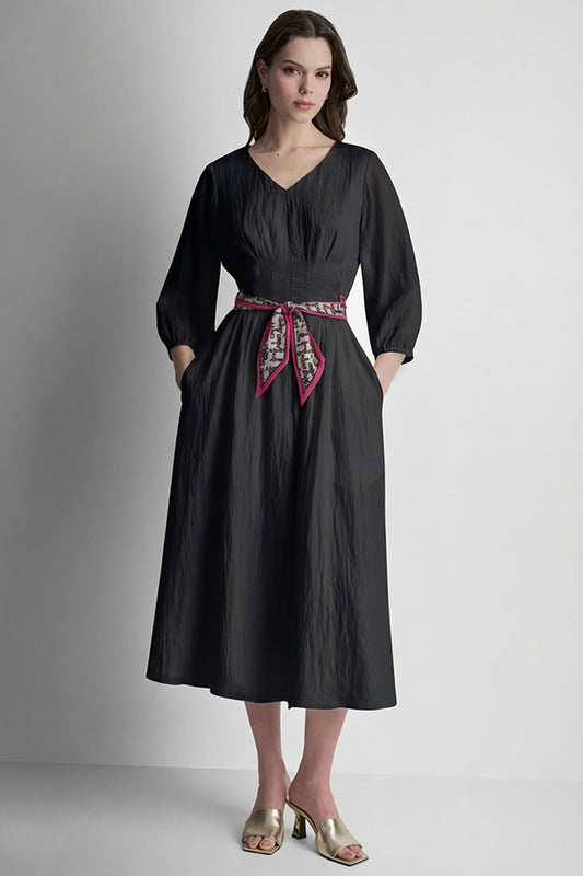 LONG SLEEVE PLEATED FRONT  SHIRT