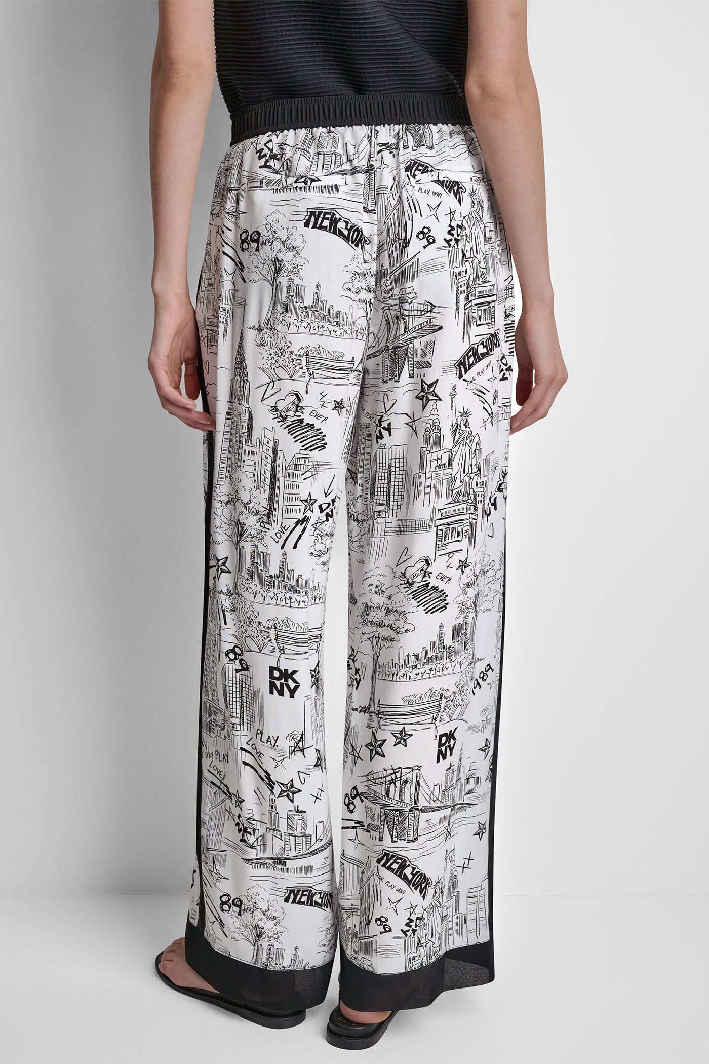 PRINTED DRAW WAIST PANTS