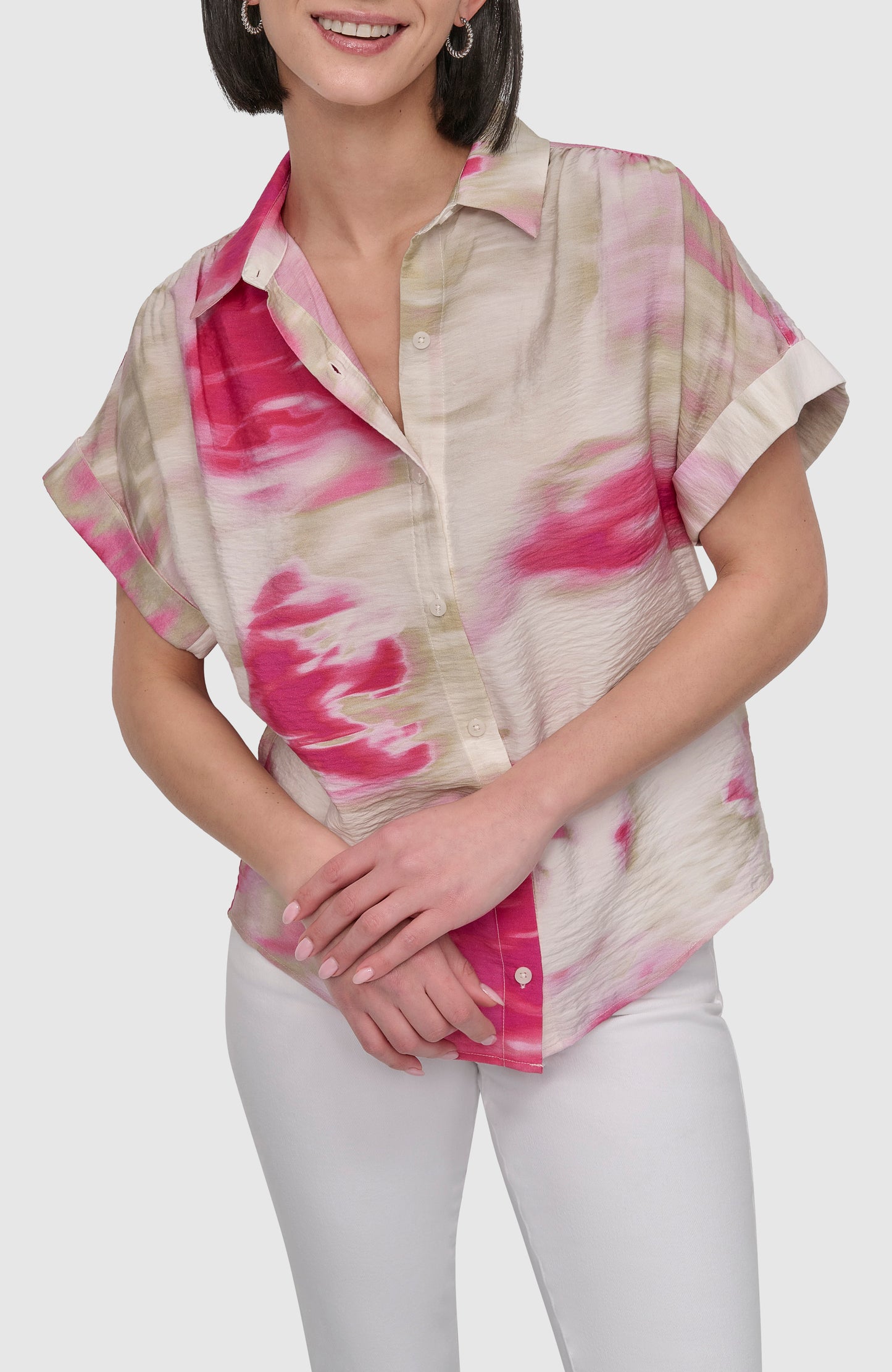 SHORT SLEEVE PRINTED COTTON SHIRT