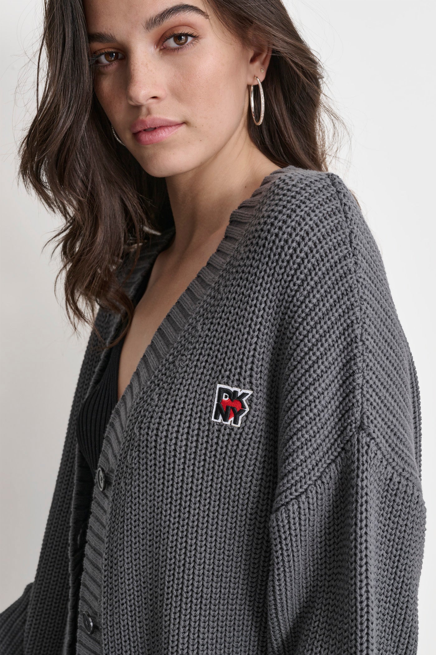 LONG SLEEVE CARDIGAN WITH LOGO