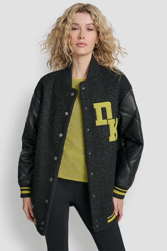 LONG SLEEVE TIGHT BOUCLE LOGO JACKET