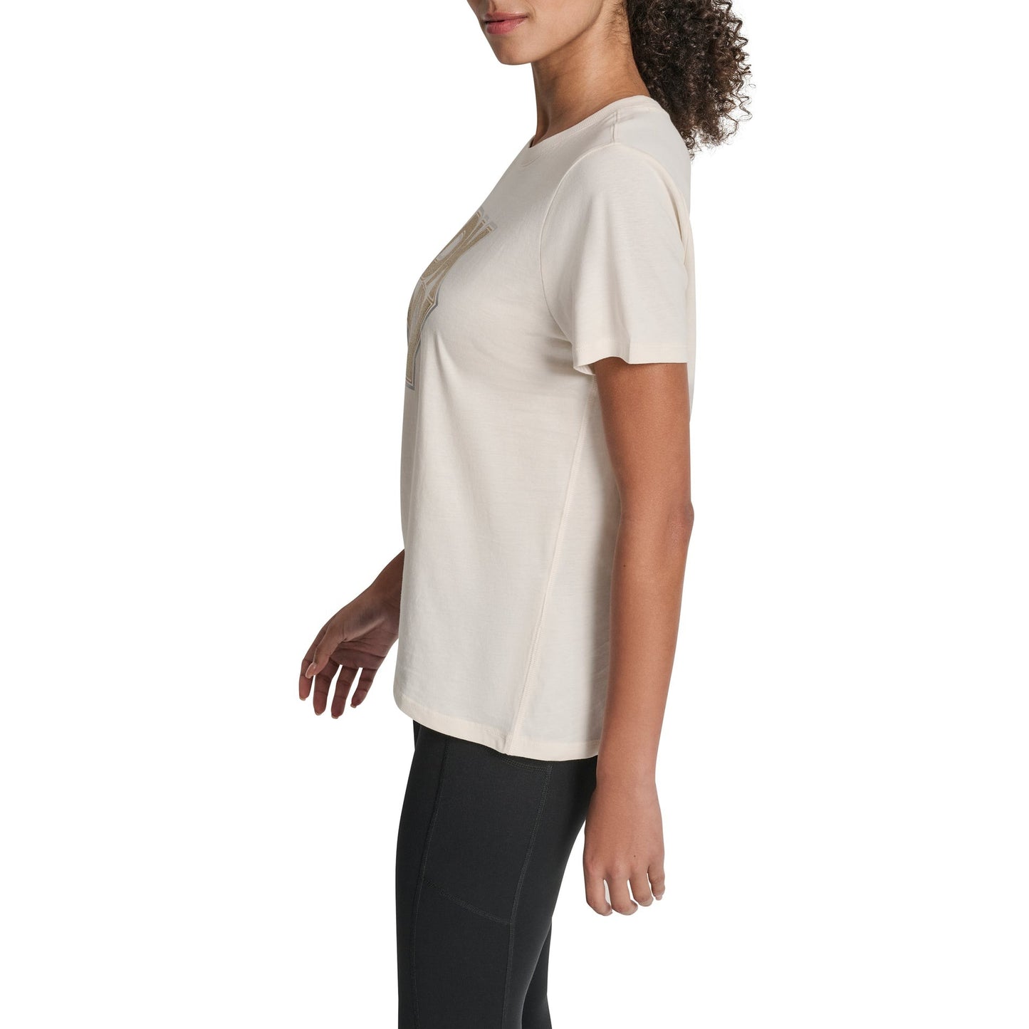 GLITTER SHORT SLEEVE CREW NECK TEE