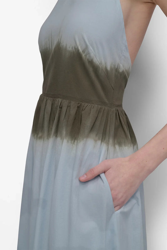 TIE DYE MAXI HALTER DRESS