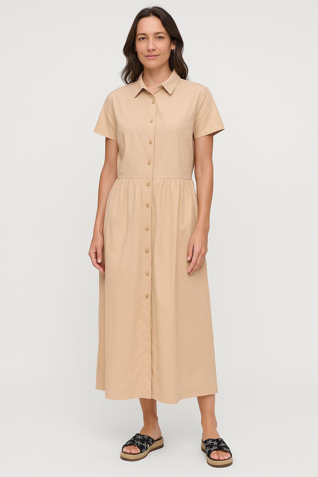 S/S BTN DOWN A-LINE