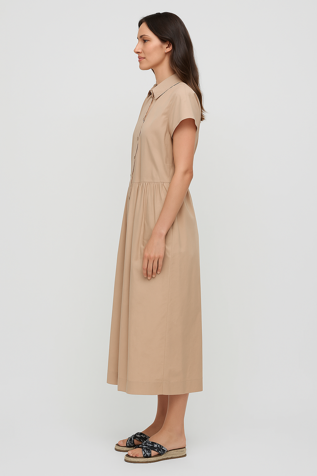 S/S BTN DOWN A-LINE