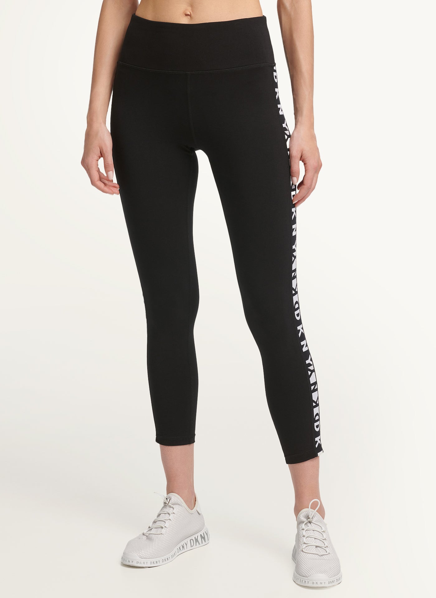 High Waist Leggings With Logo Side Stripe