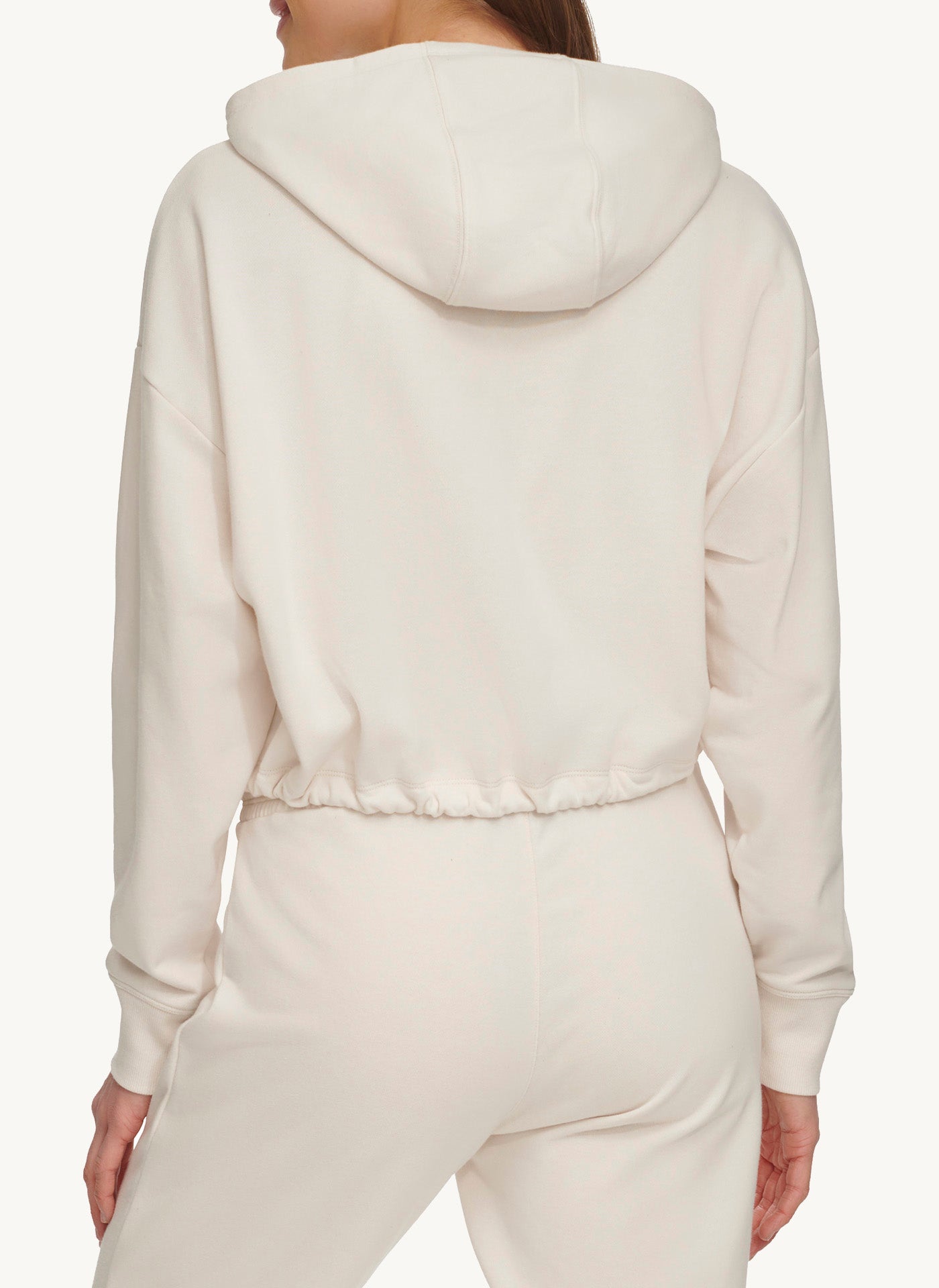 Long Sleeve Button Front Hoodie With Drawcord