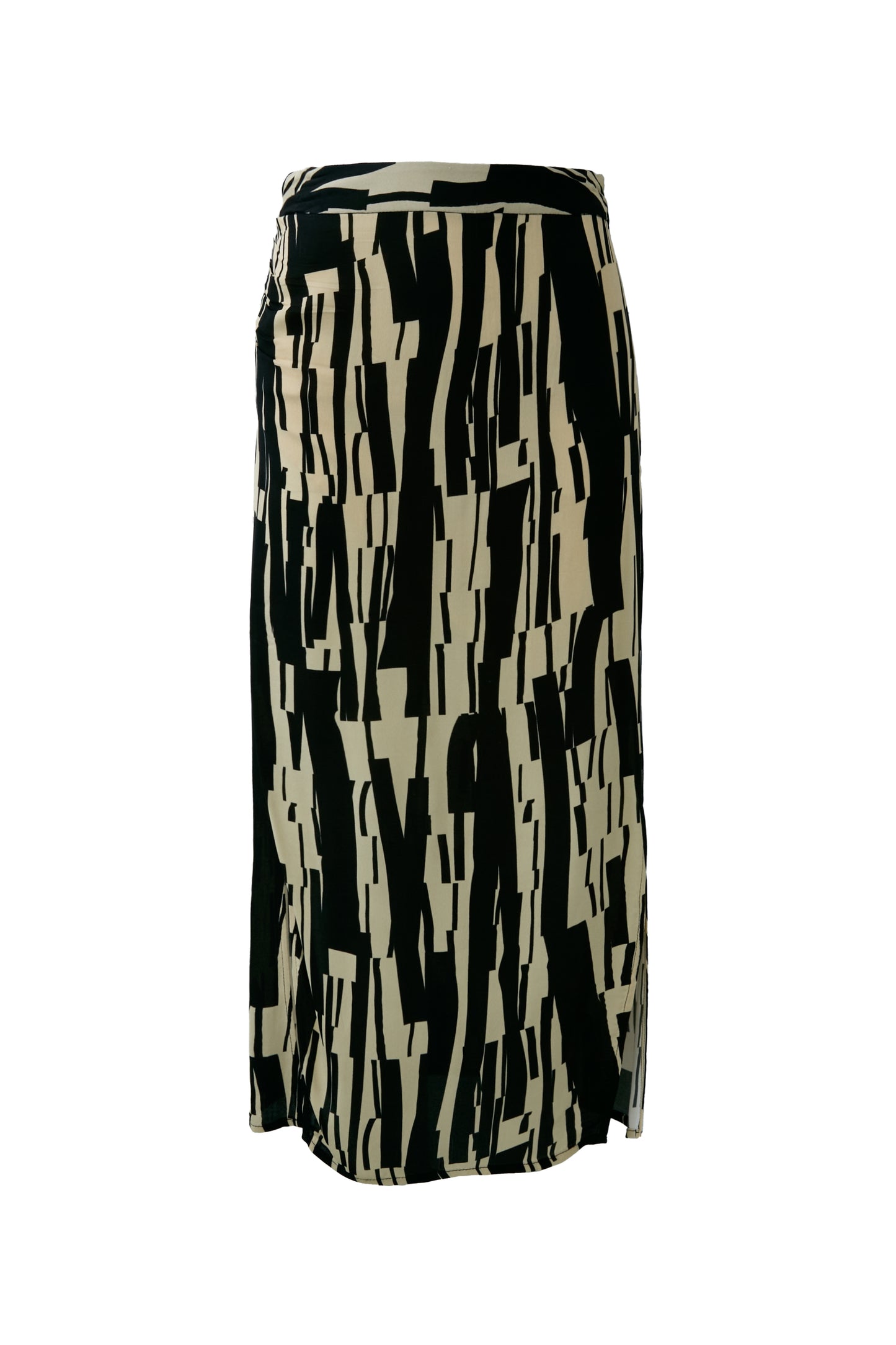 Draped Printed Midi Skirt