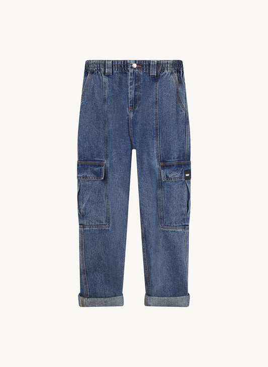 Denim Pants With Patch Pockets