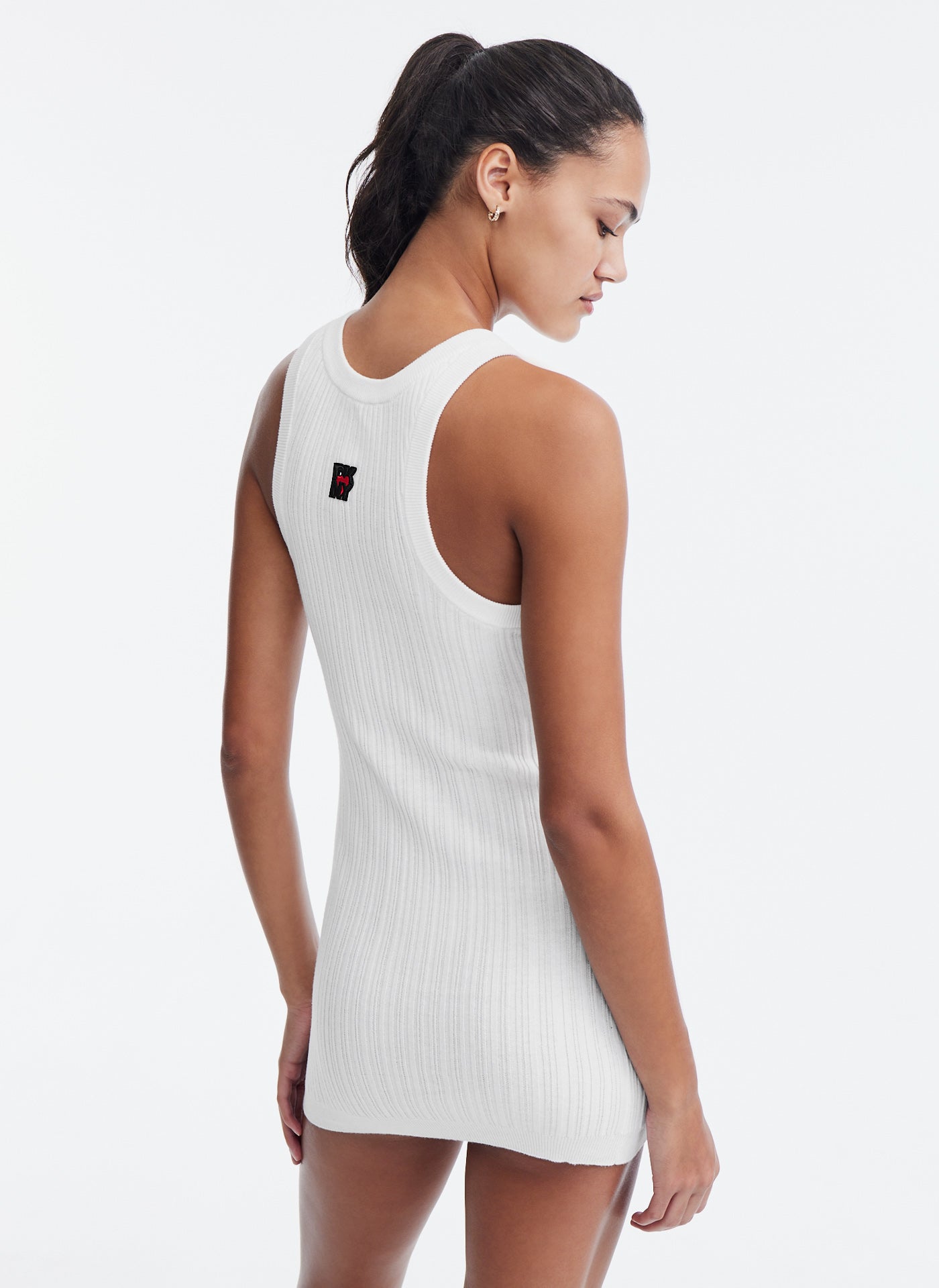 Sleeveless Halter Bodycon Dress With Logo