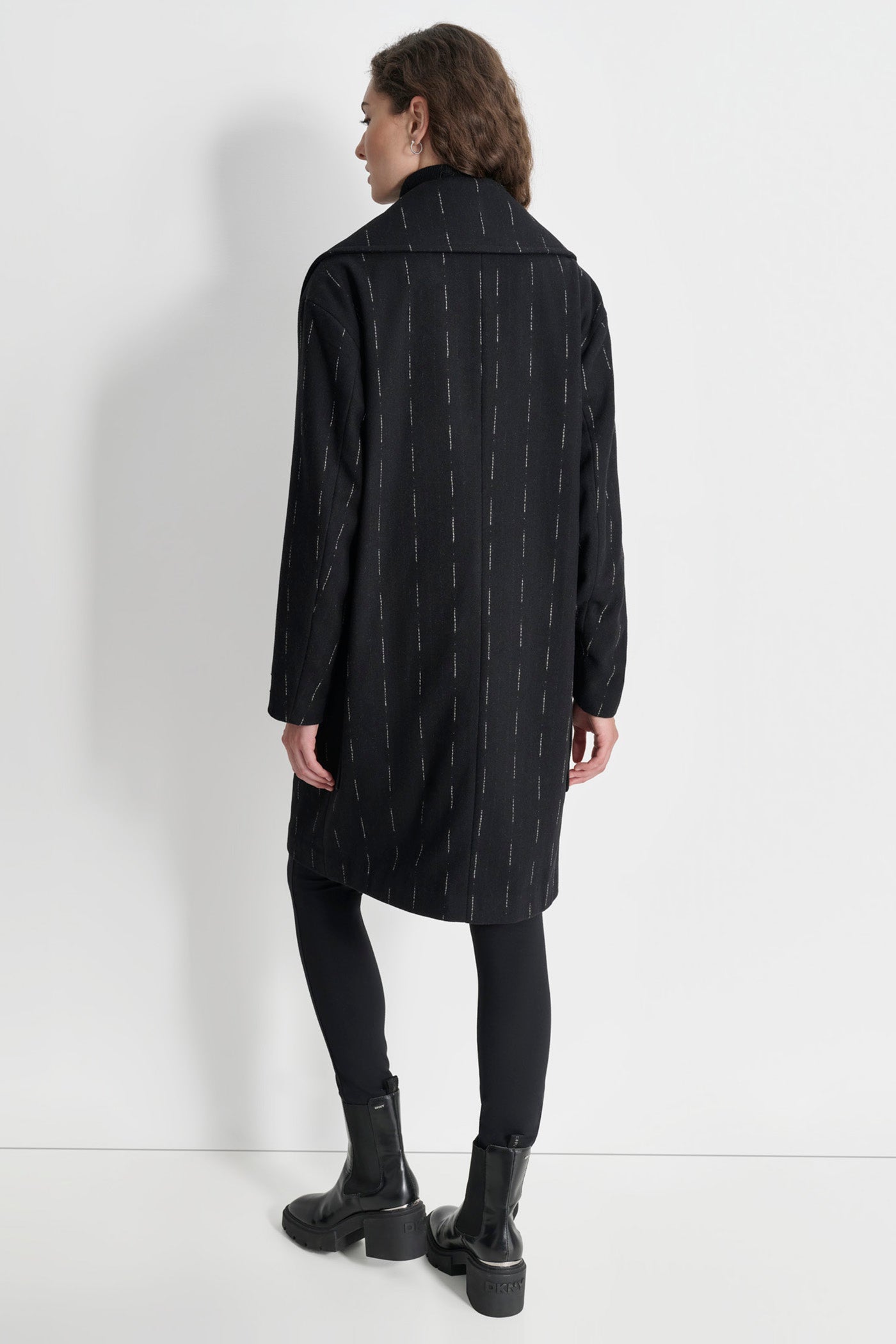 LONG SLEEVE OVERSIZED PINSTRIPE COAT