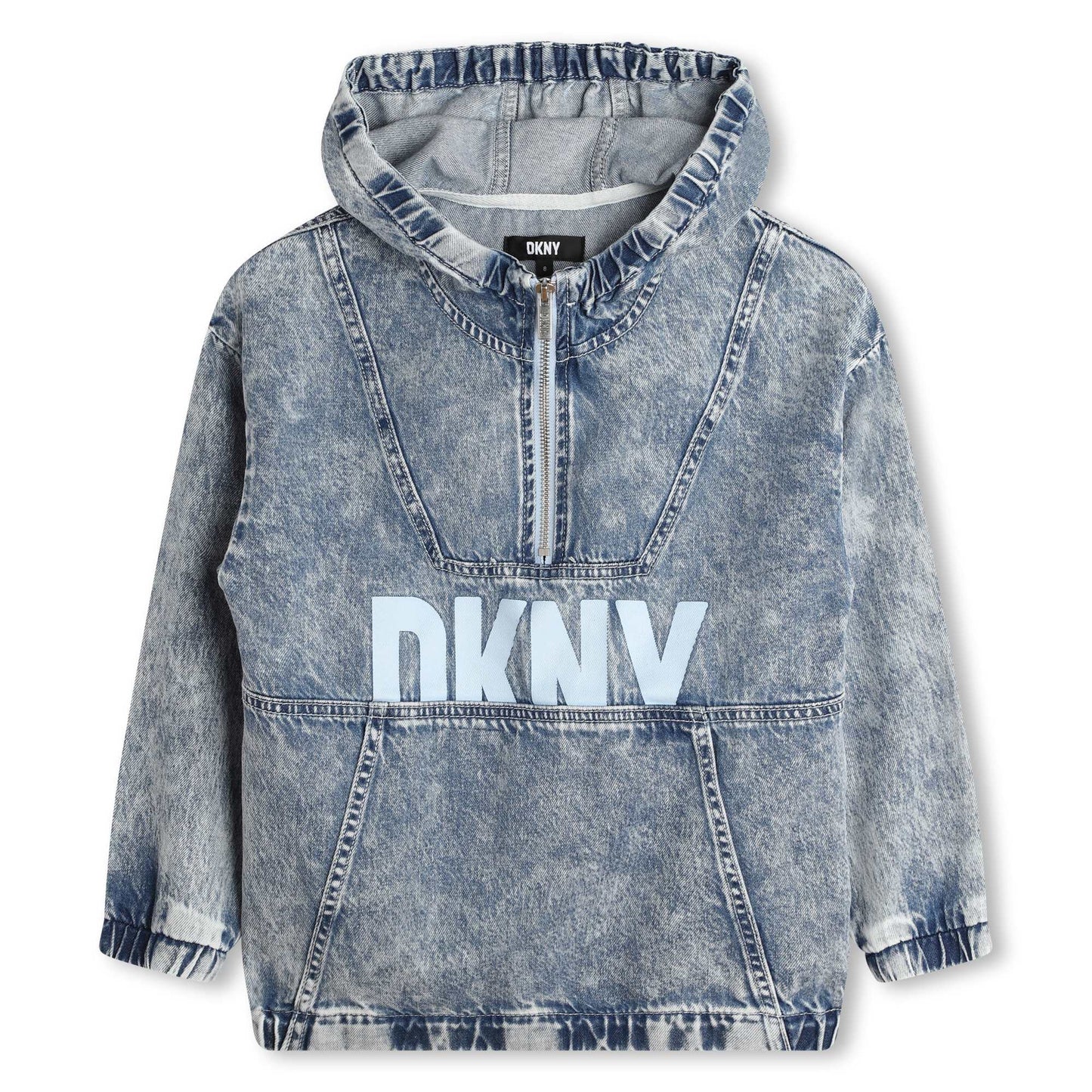 Long Sleeve Hooded Denim Jacket With Logo