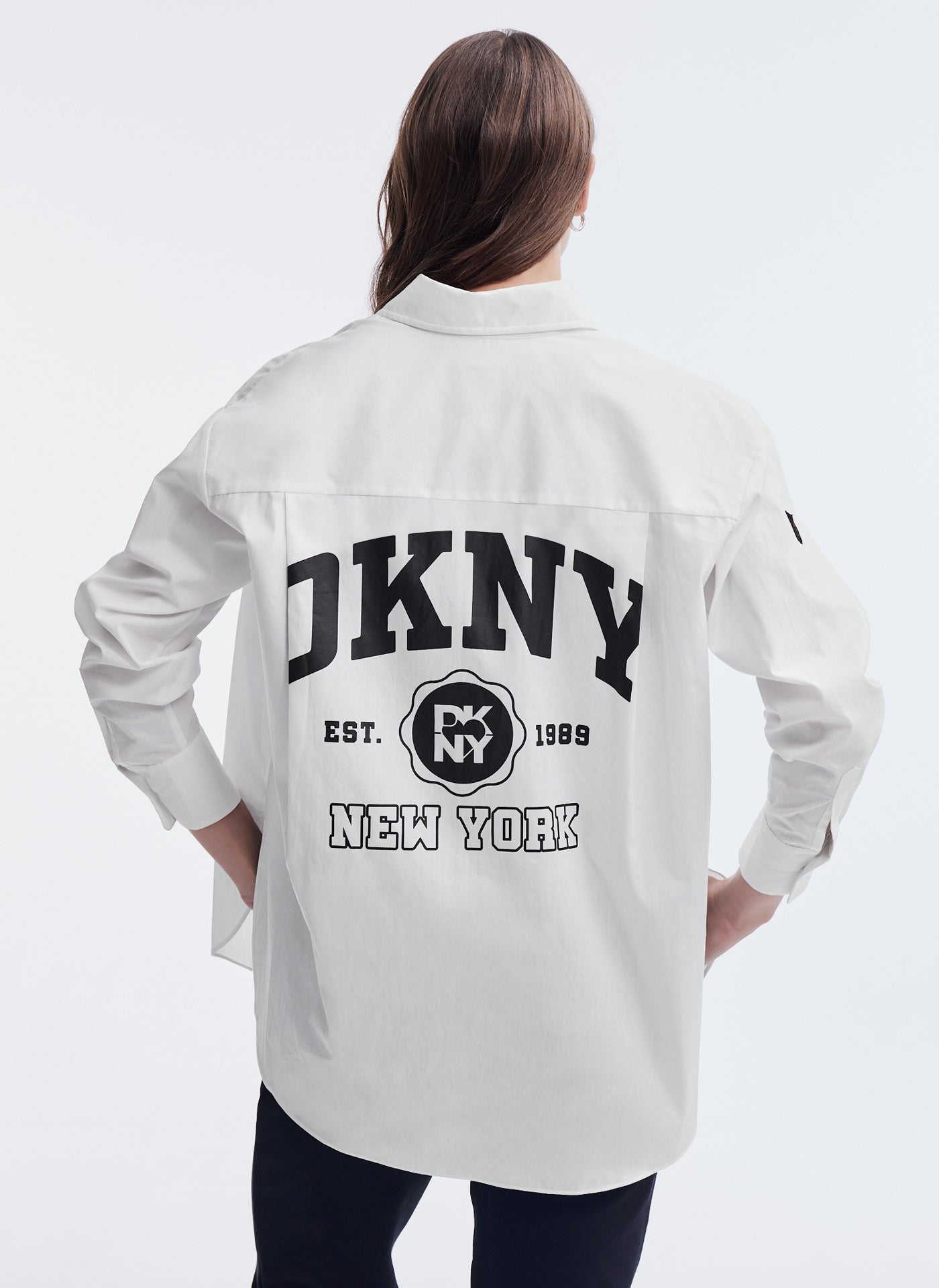 Long Sleeve Shirt With Dkny Patch Embroidery