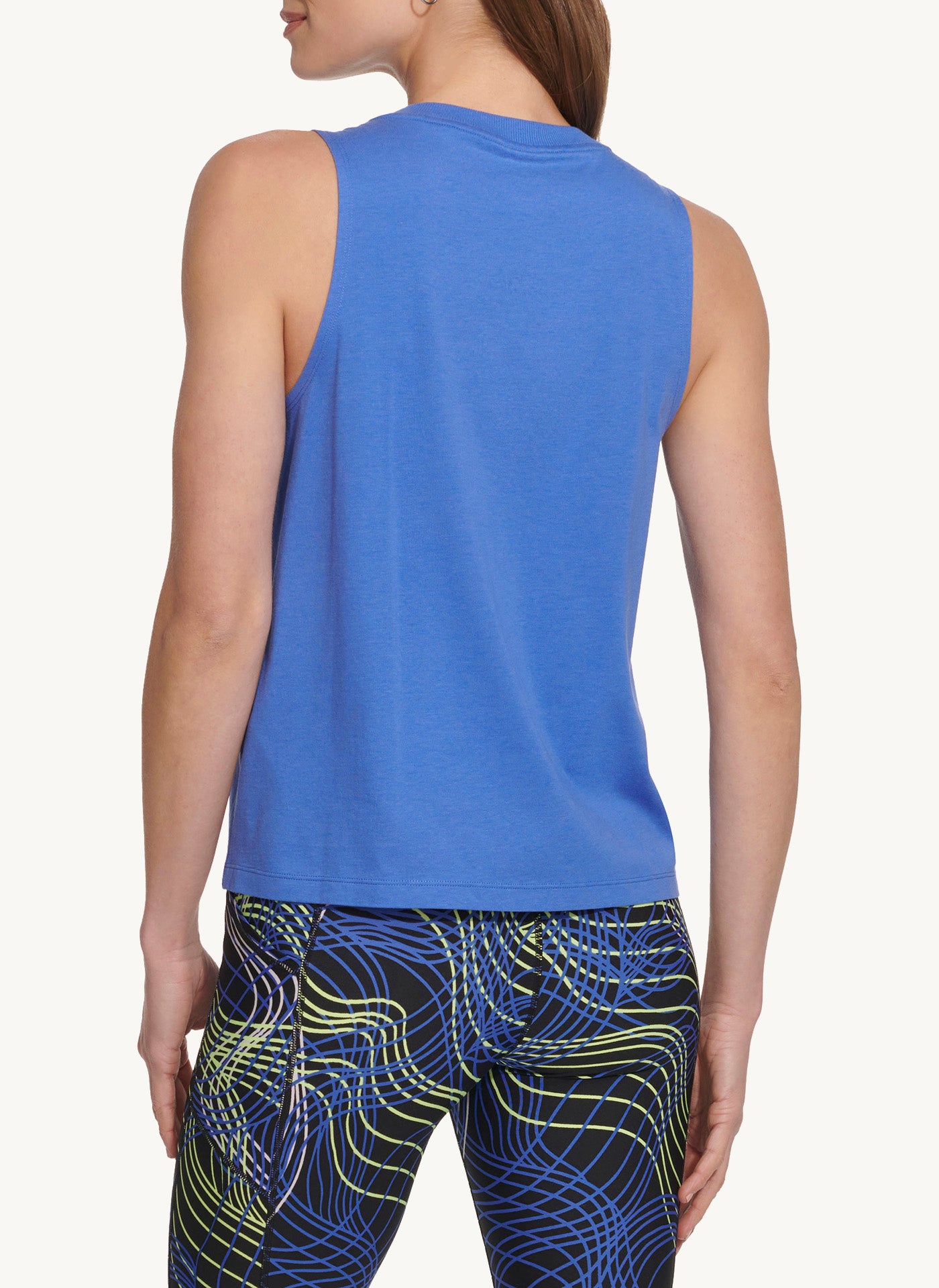 Sleeveless Crew Neck Tank With Logo