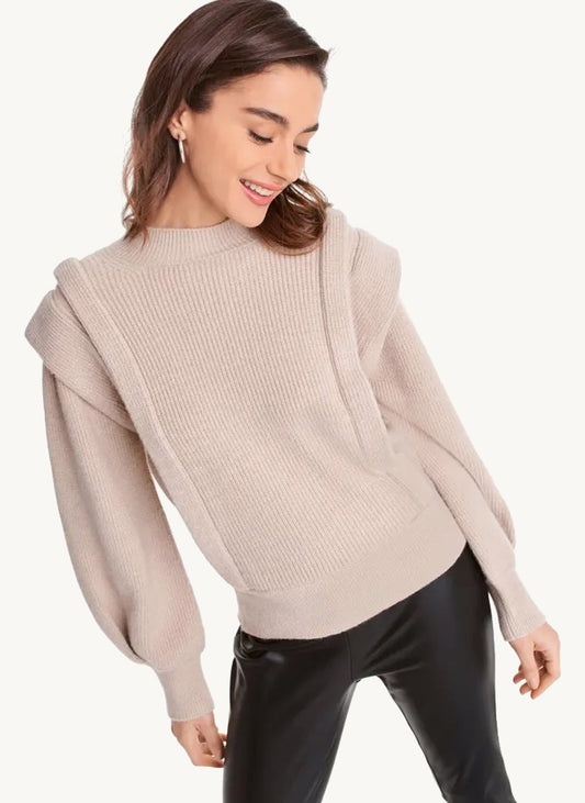 Long Sleeve Crew Neck Panelled Sweater