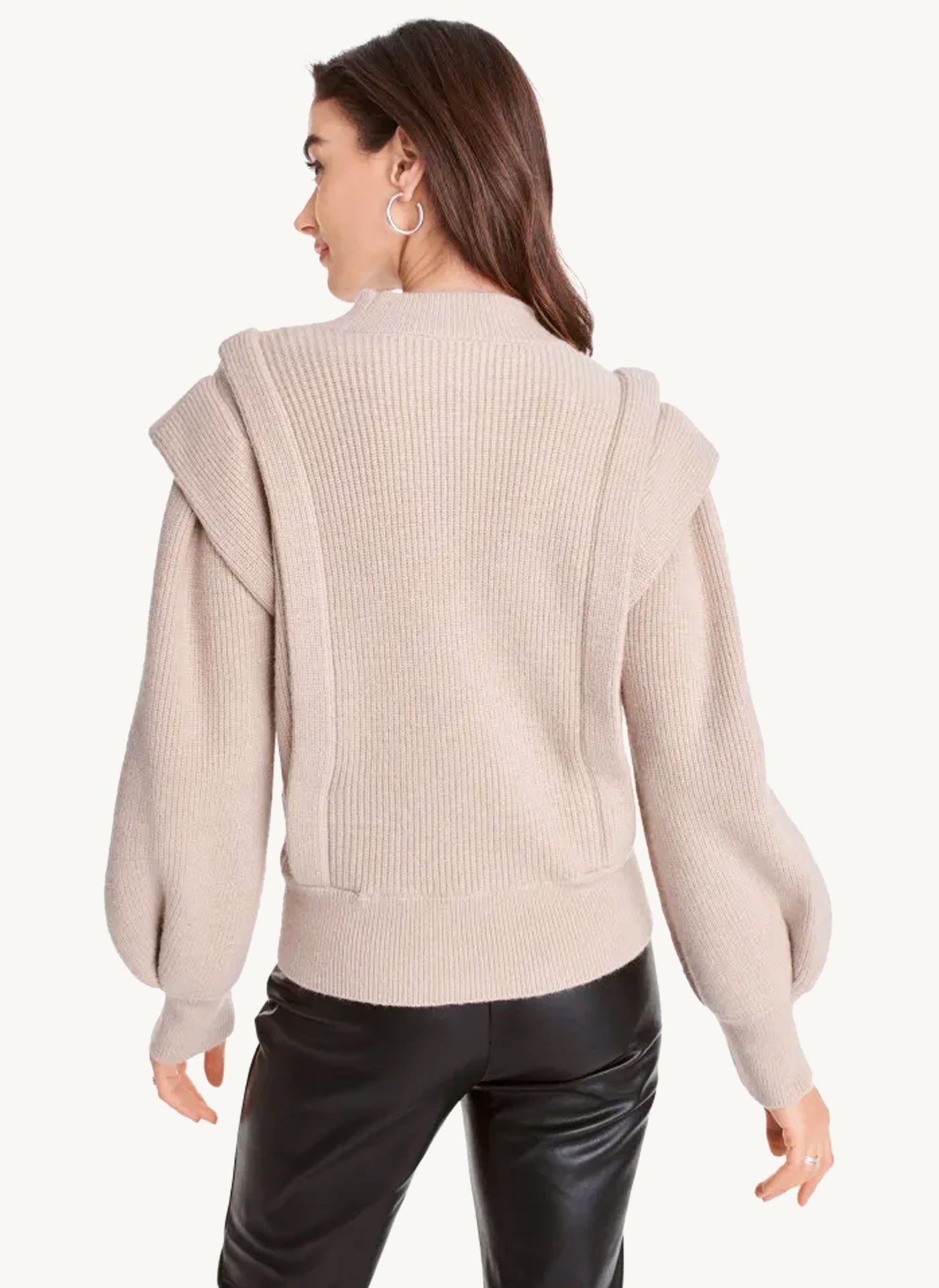 Long Sleeve Crew Neck Panelled Sweater