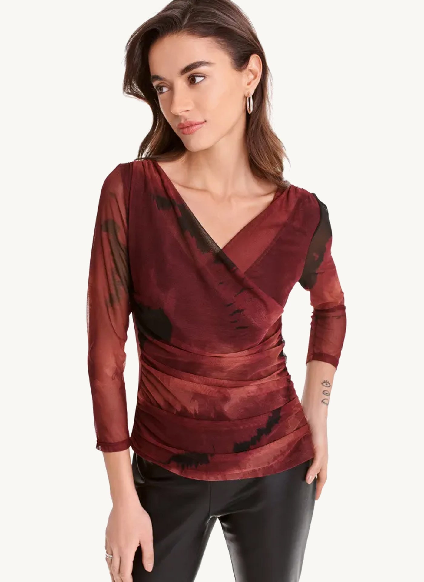 Long Sleeve Asymmetric Wrap Top