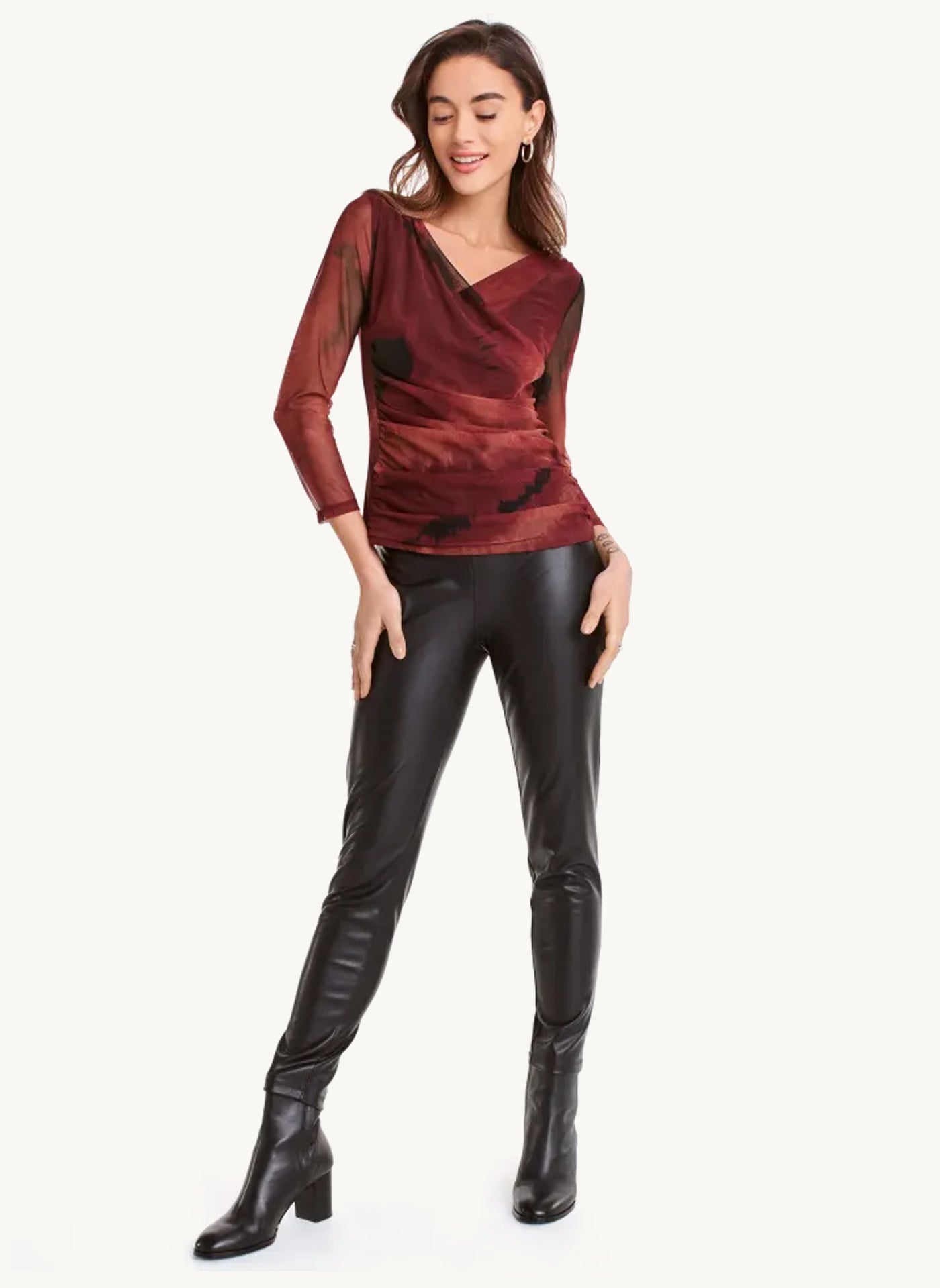 Long Sleeve Asymmetric Wrap Top