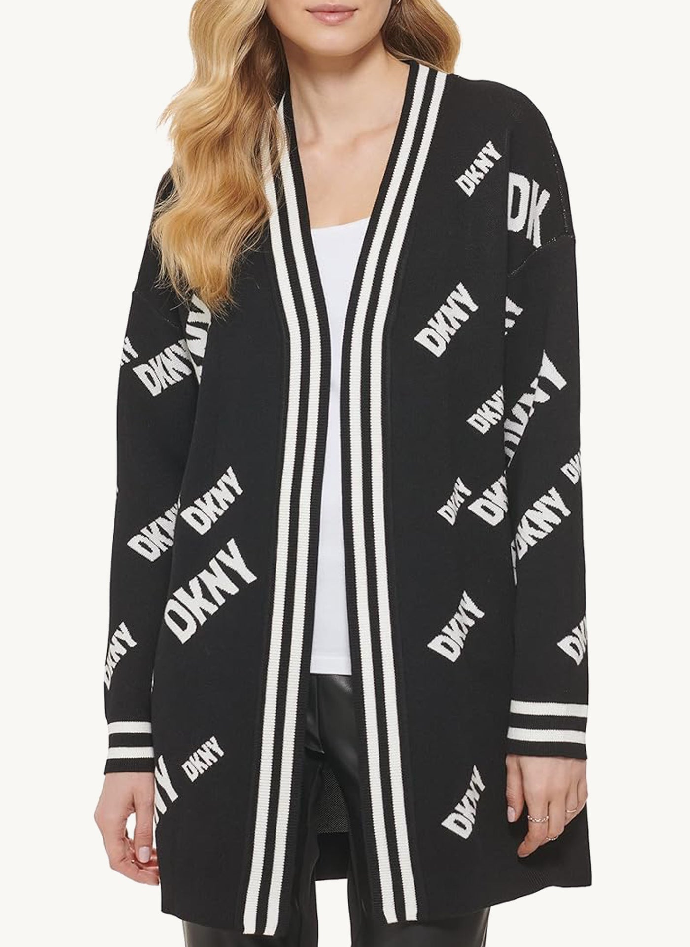 Dkny open front discount cardigan with hoodie