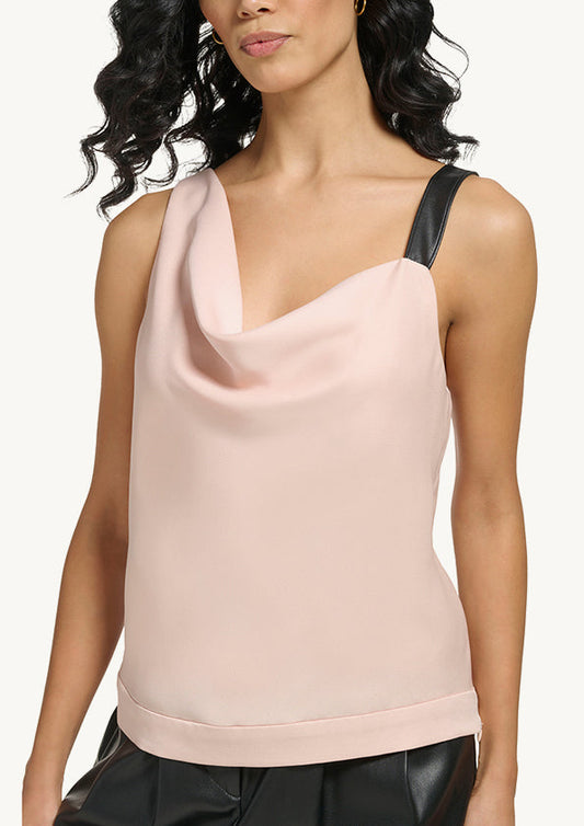 Sleeveless Cowl Neck Cami With Strap