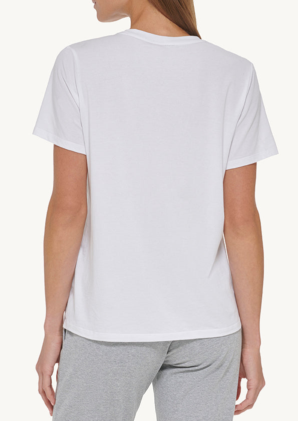 Short Sleeve Crew Neck Tee With Two Tone Loge