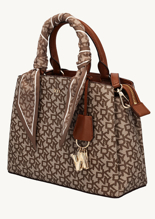 Paige Medium Satchel With Logo Scarf